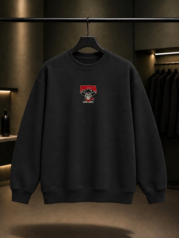 Pantera Cowboys from Hell Mini Kovboy Kafatası Sweatshirt Siyah