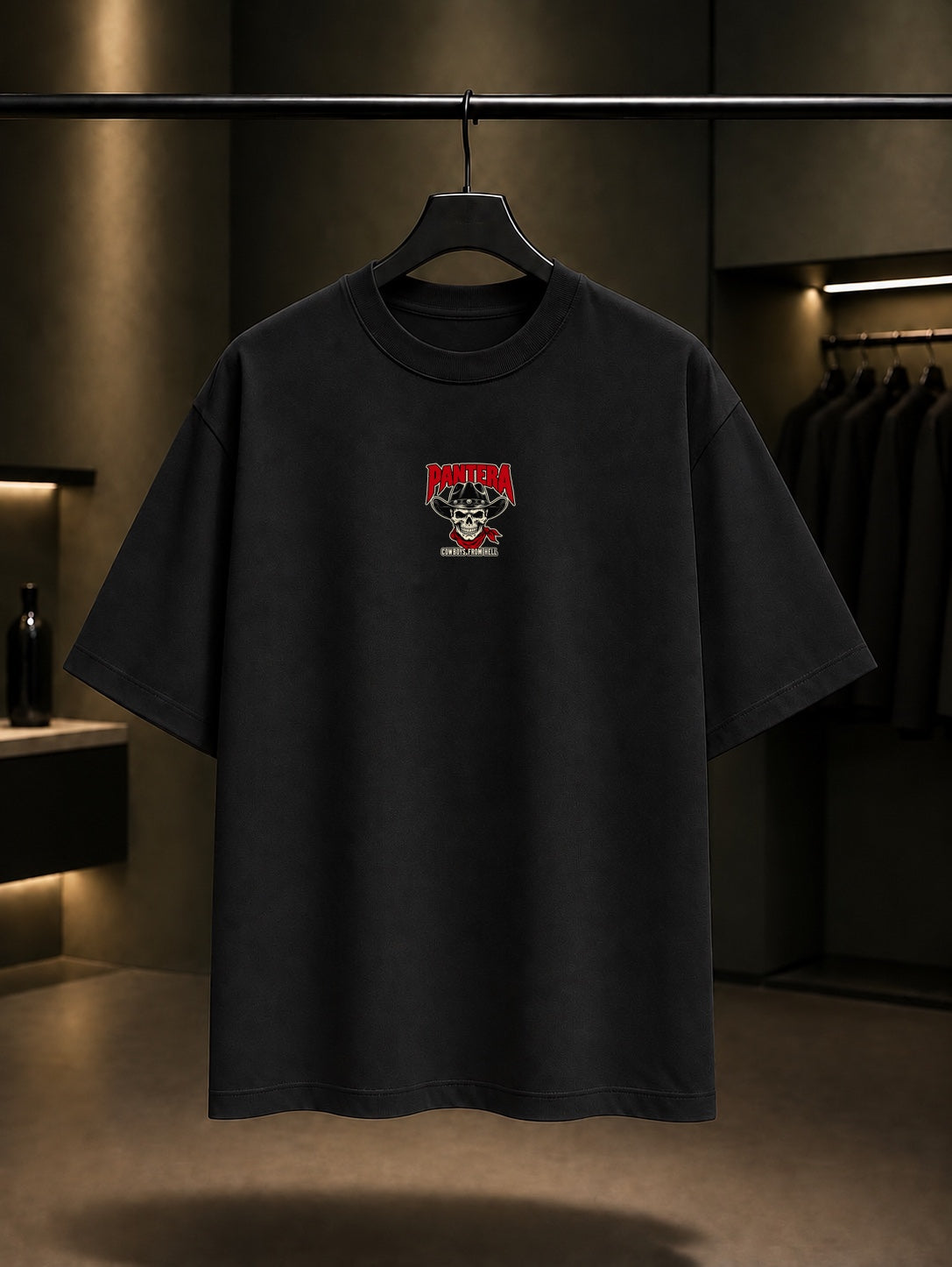 Pantera Cowboys from Hell Mini Kovboy Kafatası Tişört Siyah