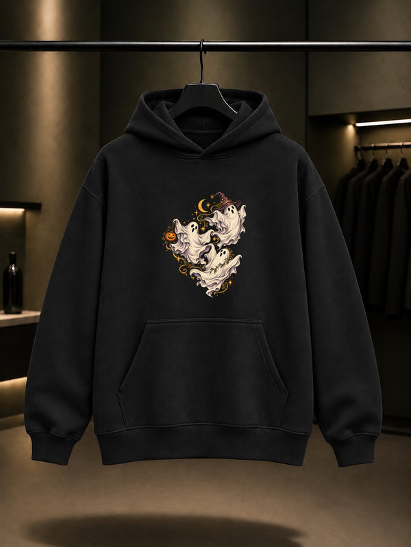 Halloween Ghost Parade Kapüşonlu Sweatshirt Siyah
