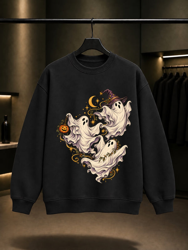 Halloween Ghost Parade Sweatshirt Siyah