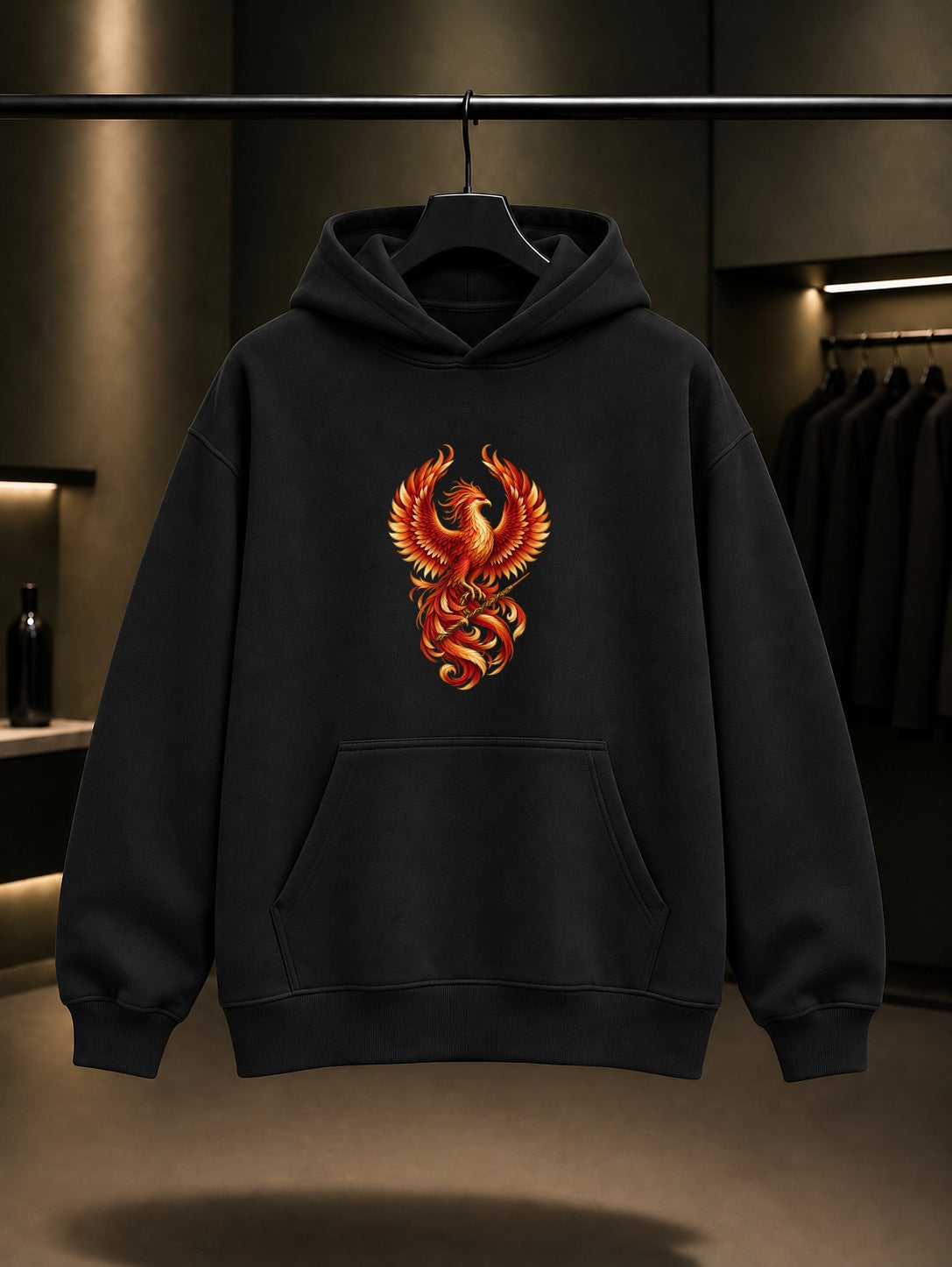 Harry Potter Phoenix Magic Kapüşonlu Sweatshirt Siyah