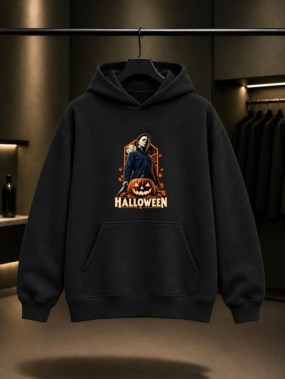 Michael Myers Halloween Shadow Kapüşonlu Sweatshirt Siyah