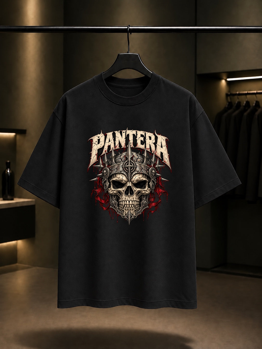 Pantera Metal Kafatası Tişört Siyah