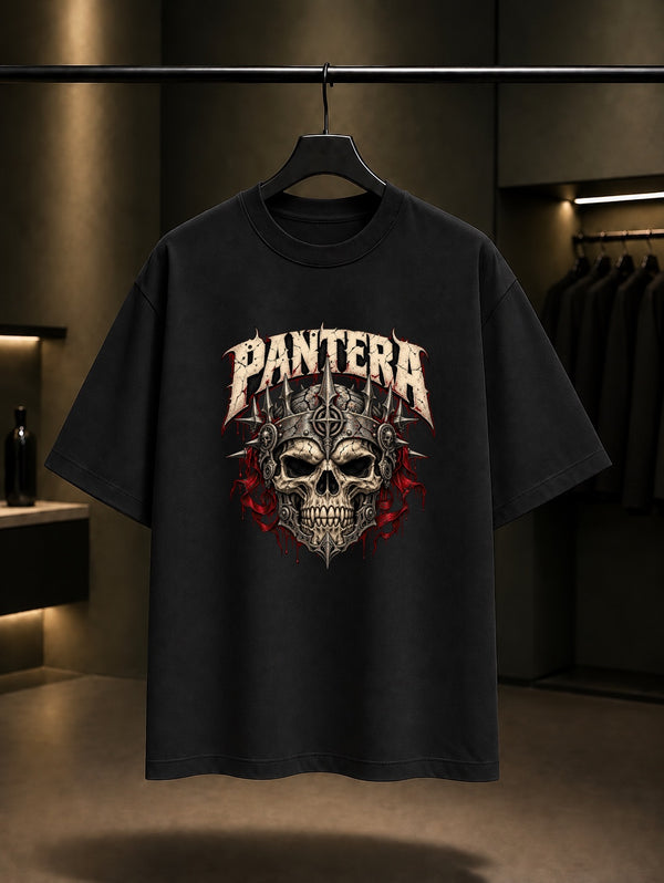 Pantera Metal Kafatası Tişört Siyah