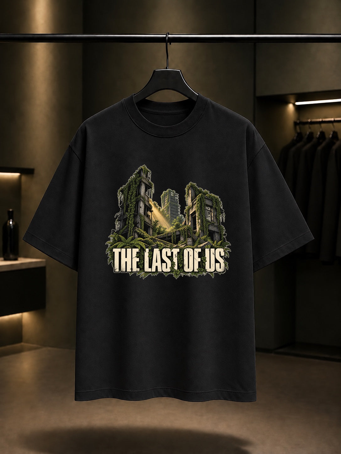 The Last of Us Sarmaşıklı Şehir Tişört Siyah