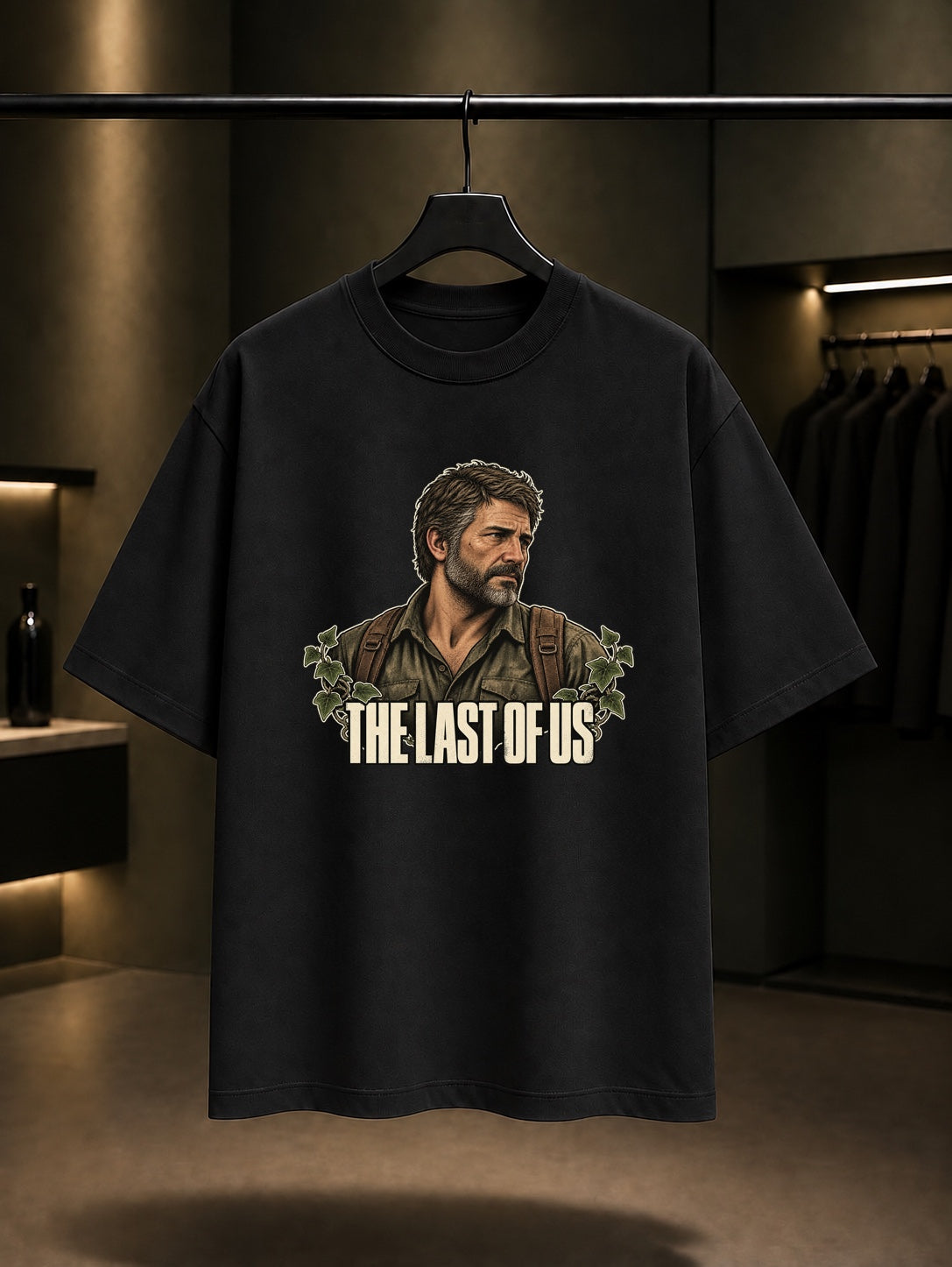 The Last of Us Joel Portre Tişört Siyah