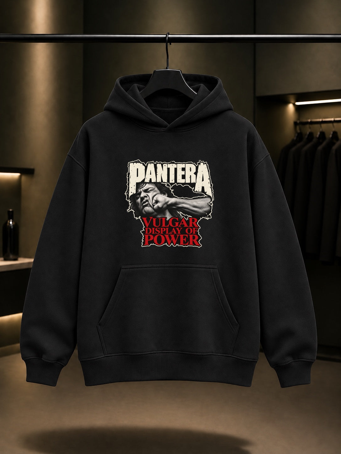Pantera Vulgar Vulgar Damga Kapüşonlu Sweatshirt Siyah
