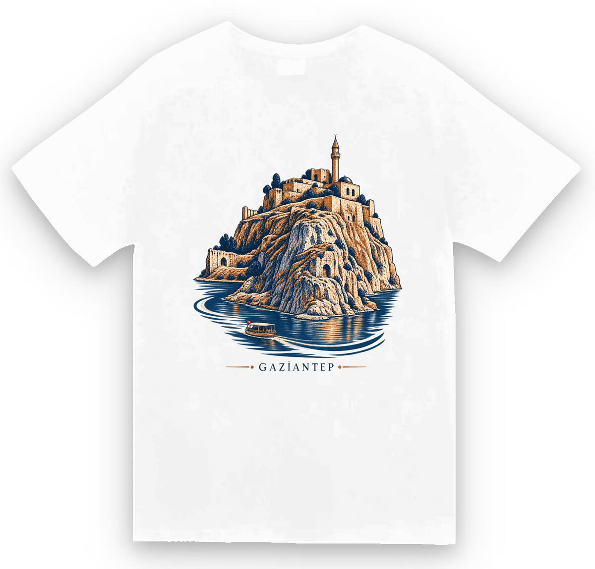 Gaziantep Rumkale baskılı beyaz t-shirt