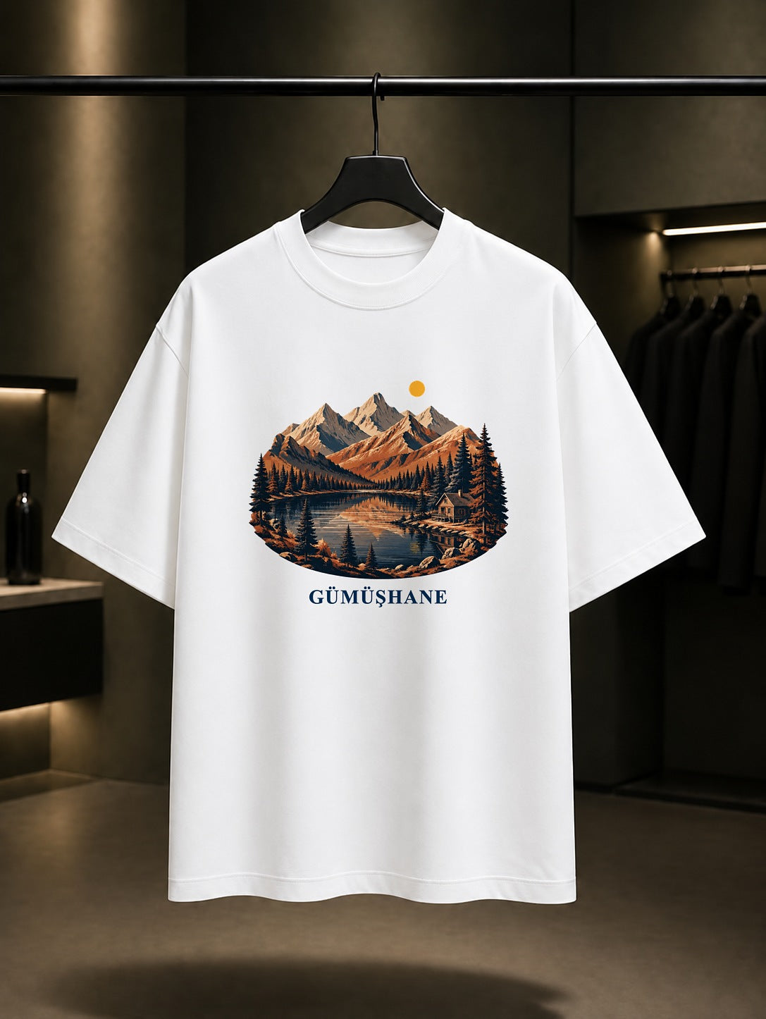 Gümüşhane Limni Gölü Zigana baskılı beyaz t-shirt