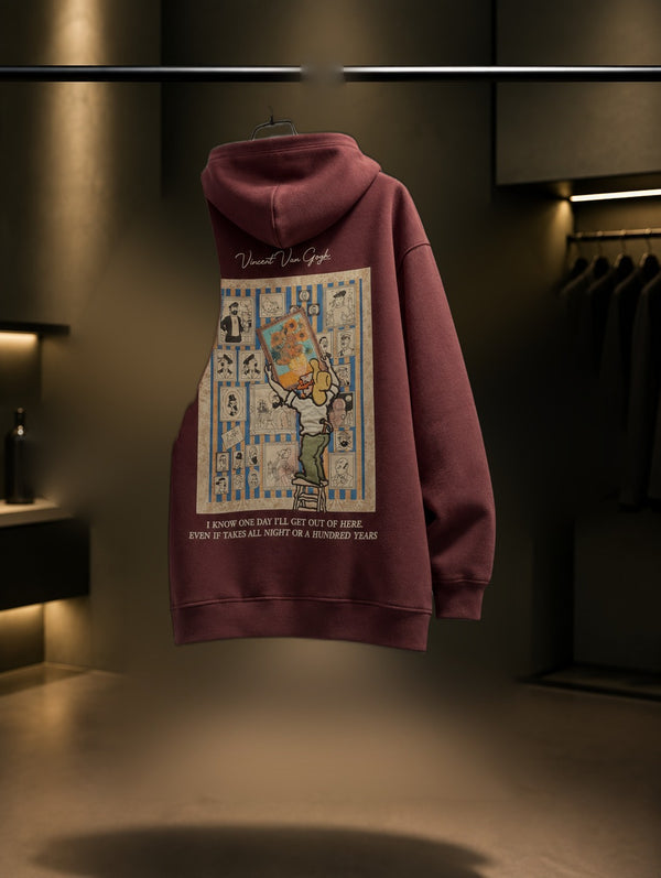 Vincent Galeri Oversize Kapüşonlu – Bordo arka