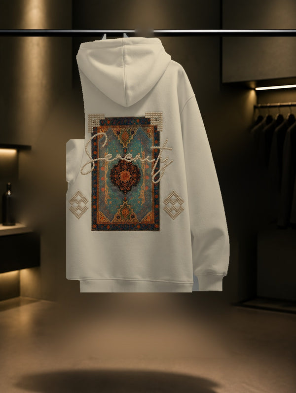 Serenity Halı Oversize Kapüşonlu – Beyaz arka