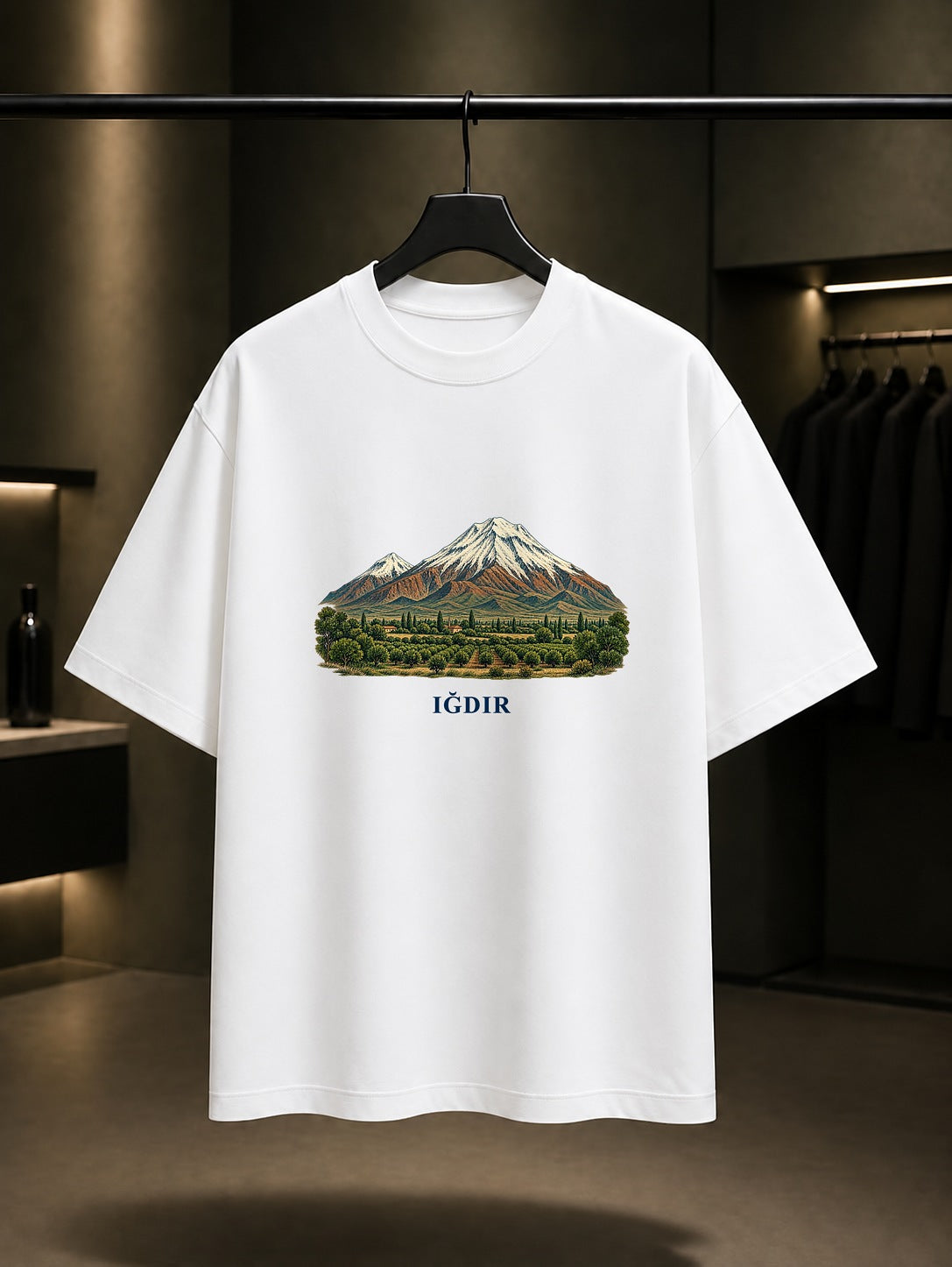 Iğdır Ağrı Dağı baskılı beyaz t-shirt