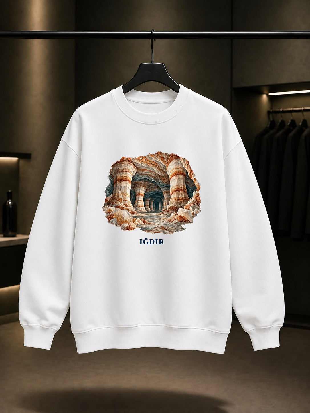 Iğdır Tuzluca baskılı beyaz sweatshirt