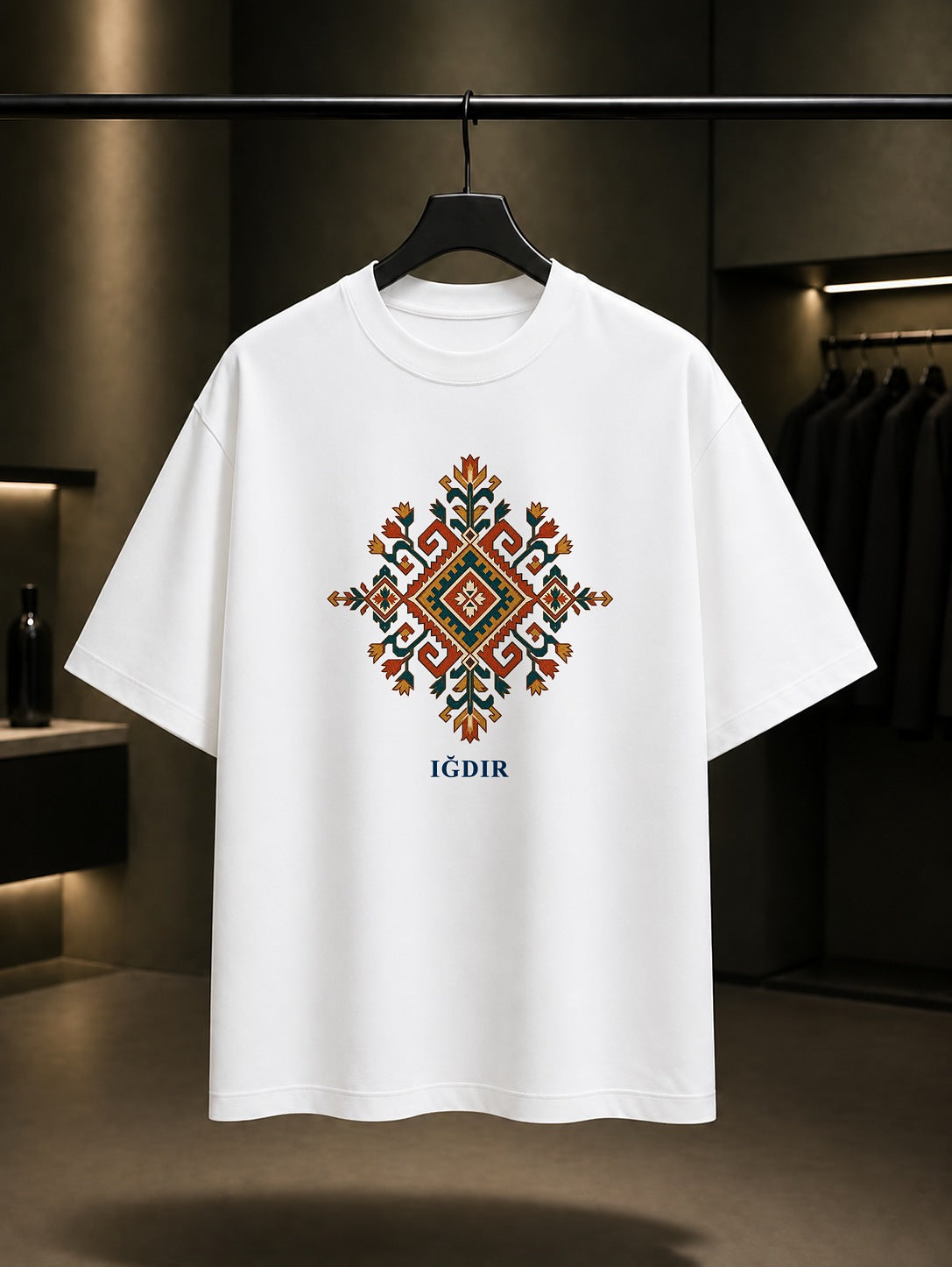 Iğdır Karabağ Kilim baskılı beyaz t-shirt
