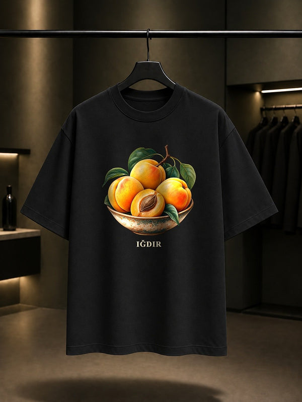 Iğdır Salak Kayısı baskılı siyah t-shirt