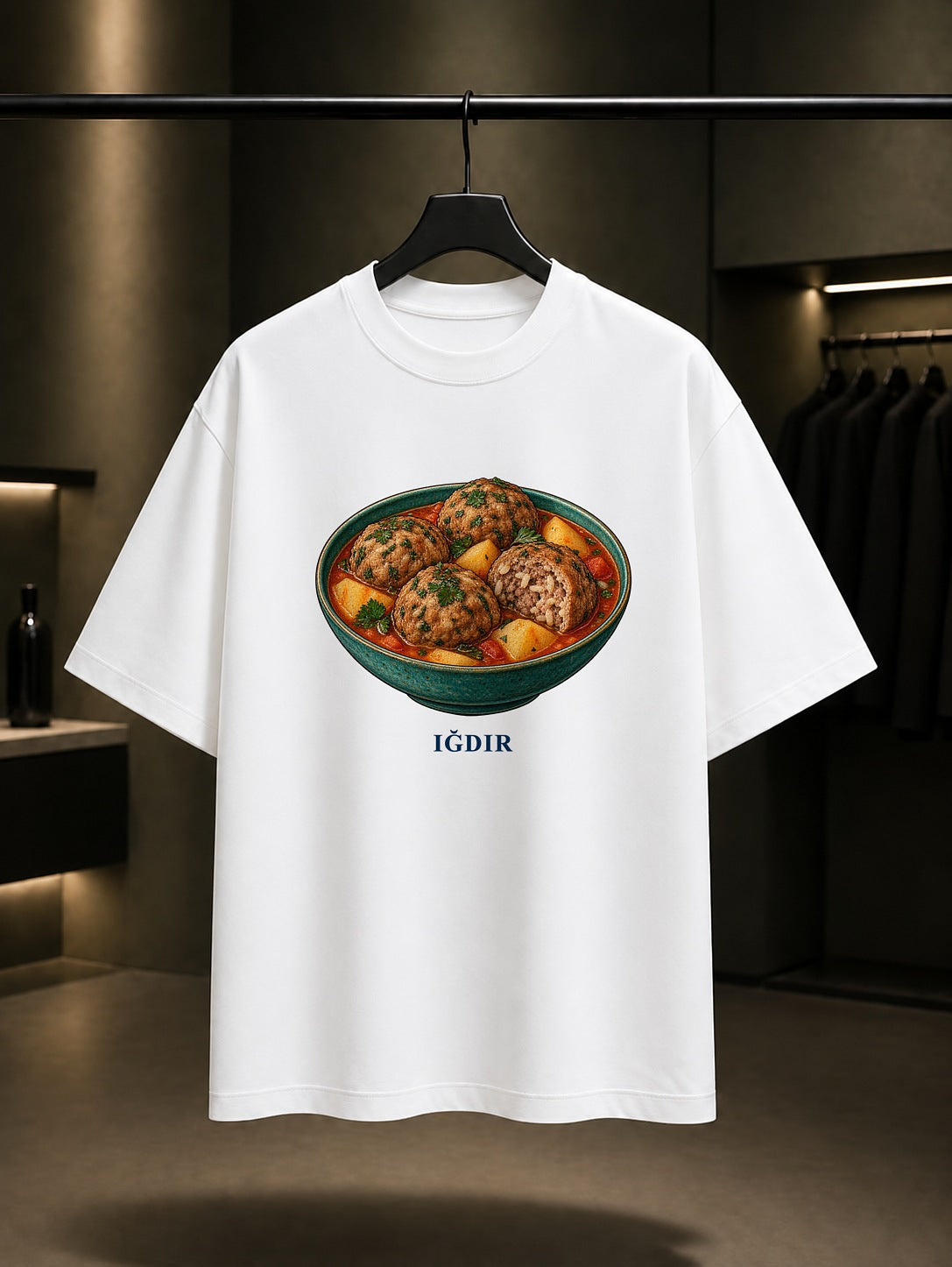 Iğdır Taş Köfte baskılı beyaz t-shirt