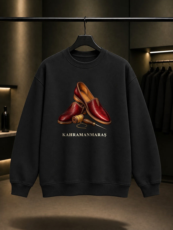 Kahramanmaraş Yemeni baskılı siyah sweatshirt