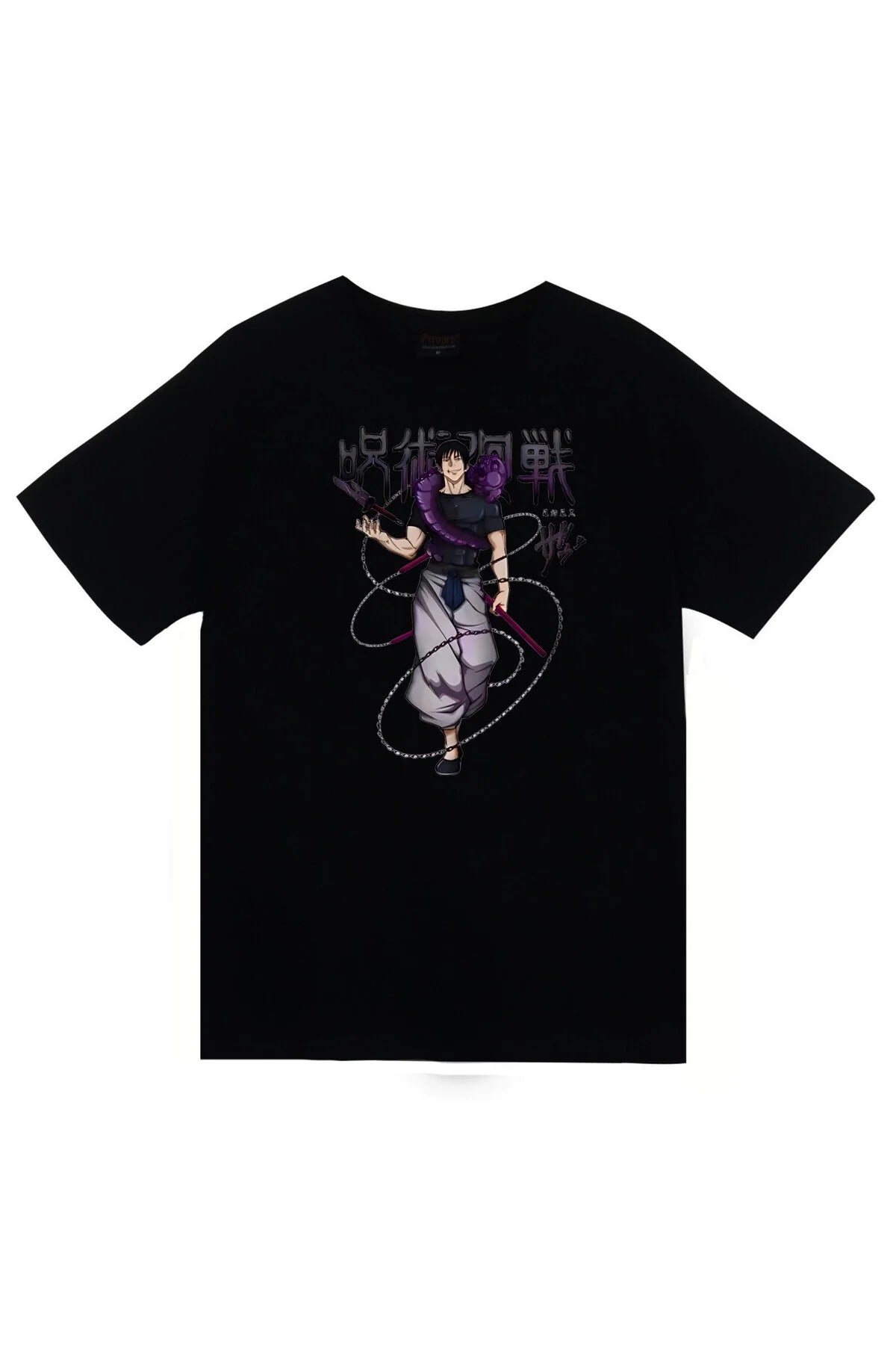 Jujutsu Kaisen Satoru Gojo Anime Baskılı Unisex %100 Pamuk Siyah T-shirt