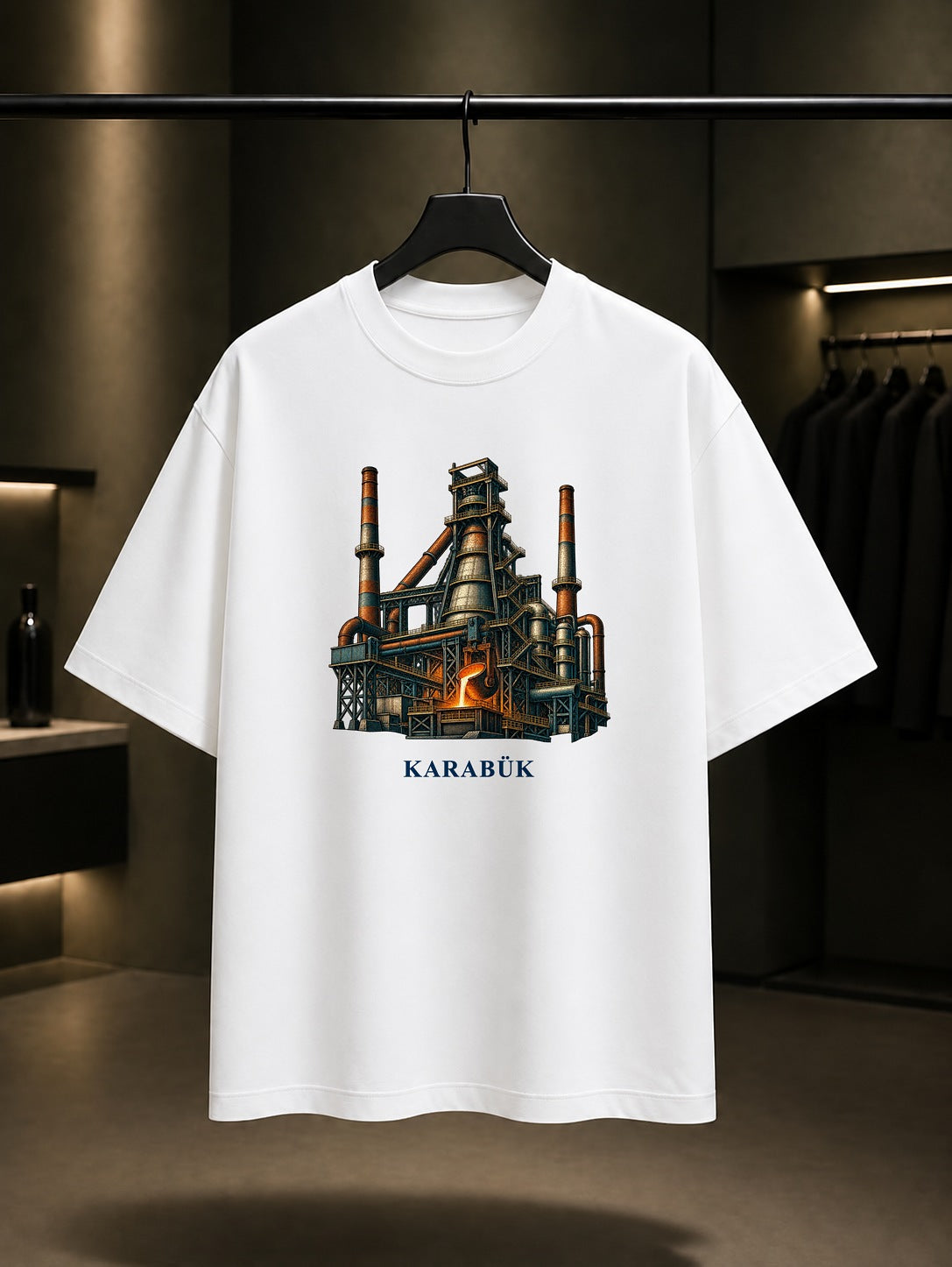 Karabük Demir Çelik baskılı beyaz t-shirt