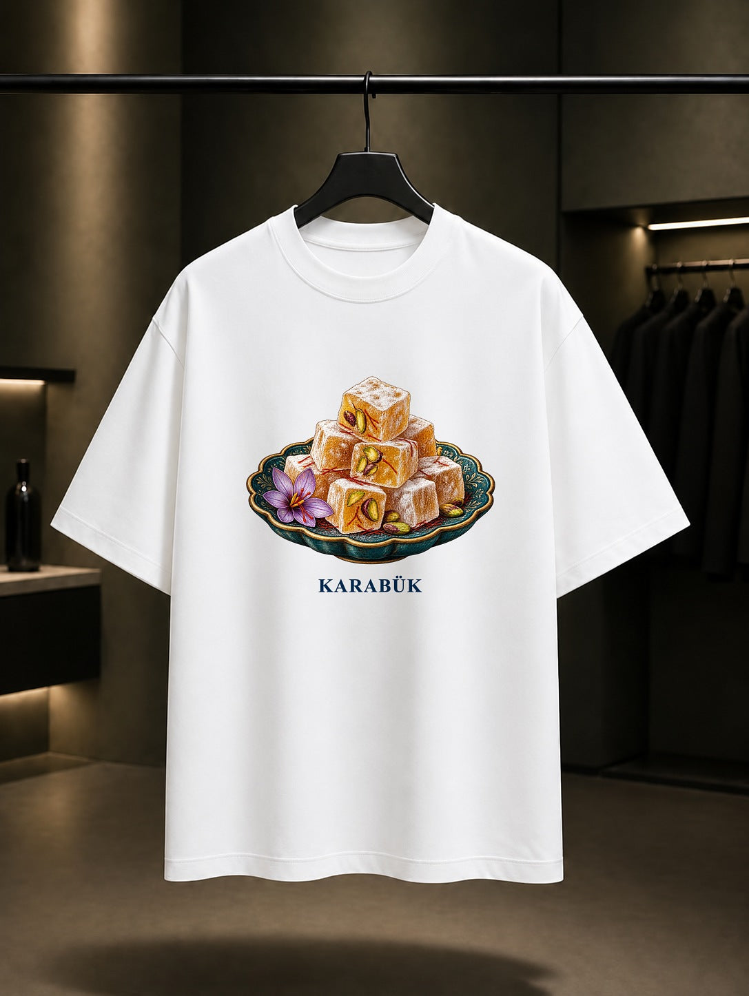 Karabük Safranbolu Lokumu baskılı beyaz t-shirt