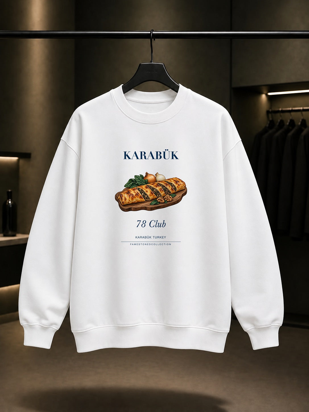 Karabük Safranbolu Bükmesi 78 Club baskılı beyaz sweatshirt