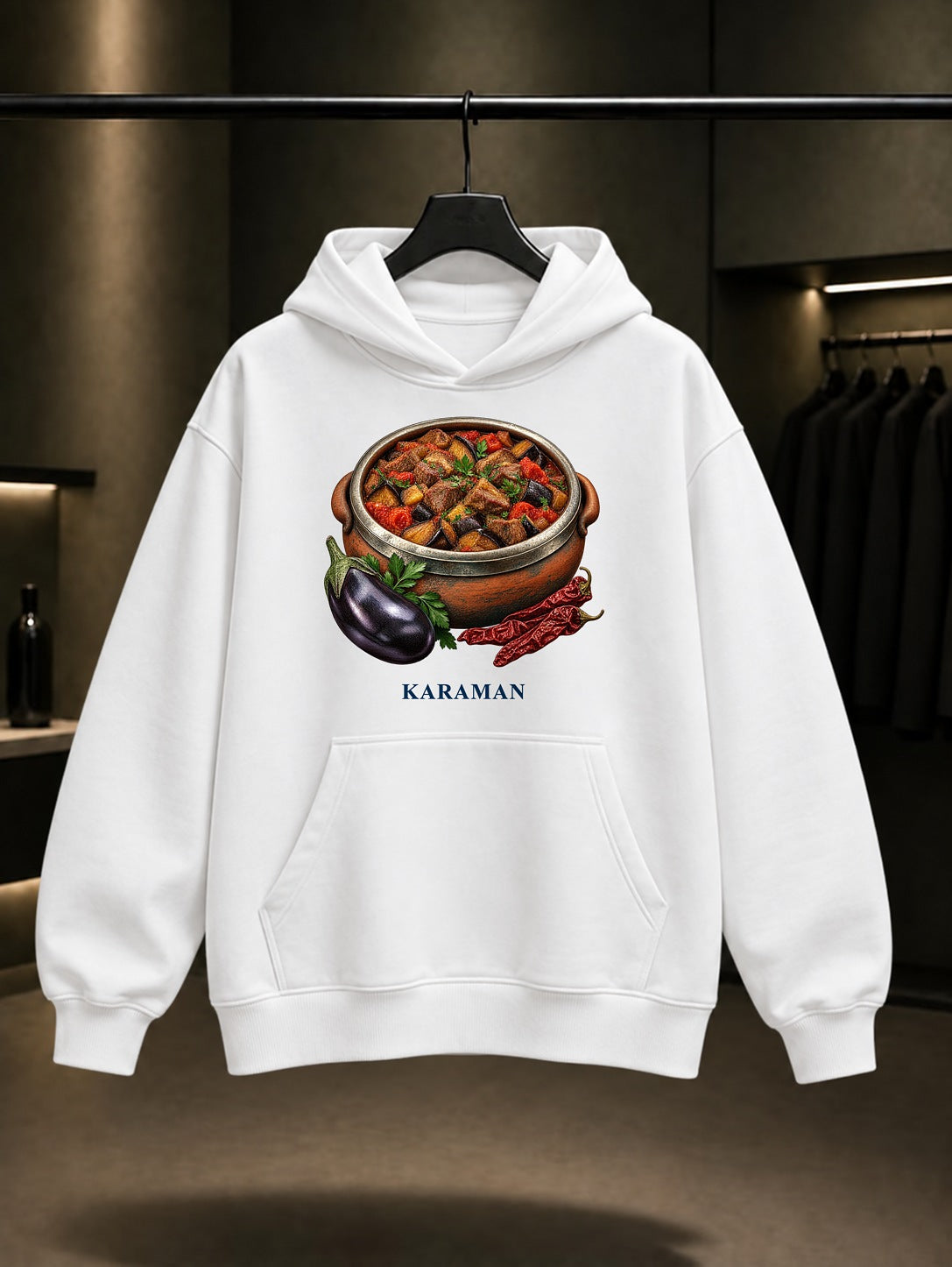 Karaman Çalla baskılı beyaz kapüşonlu sweatshirt