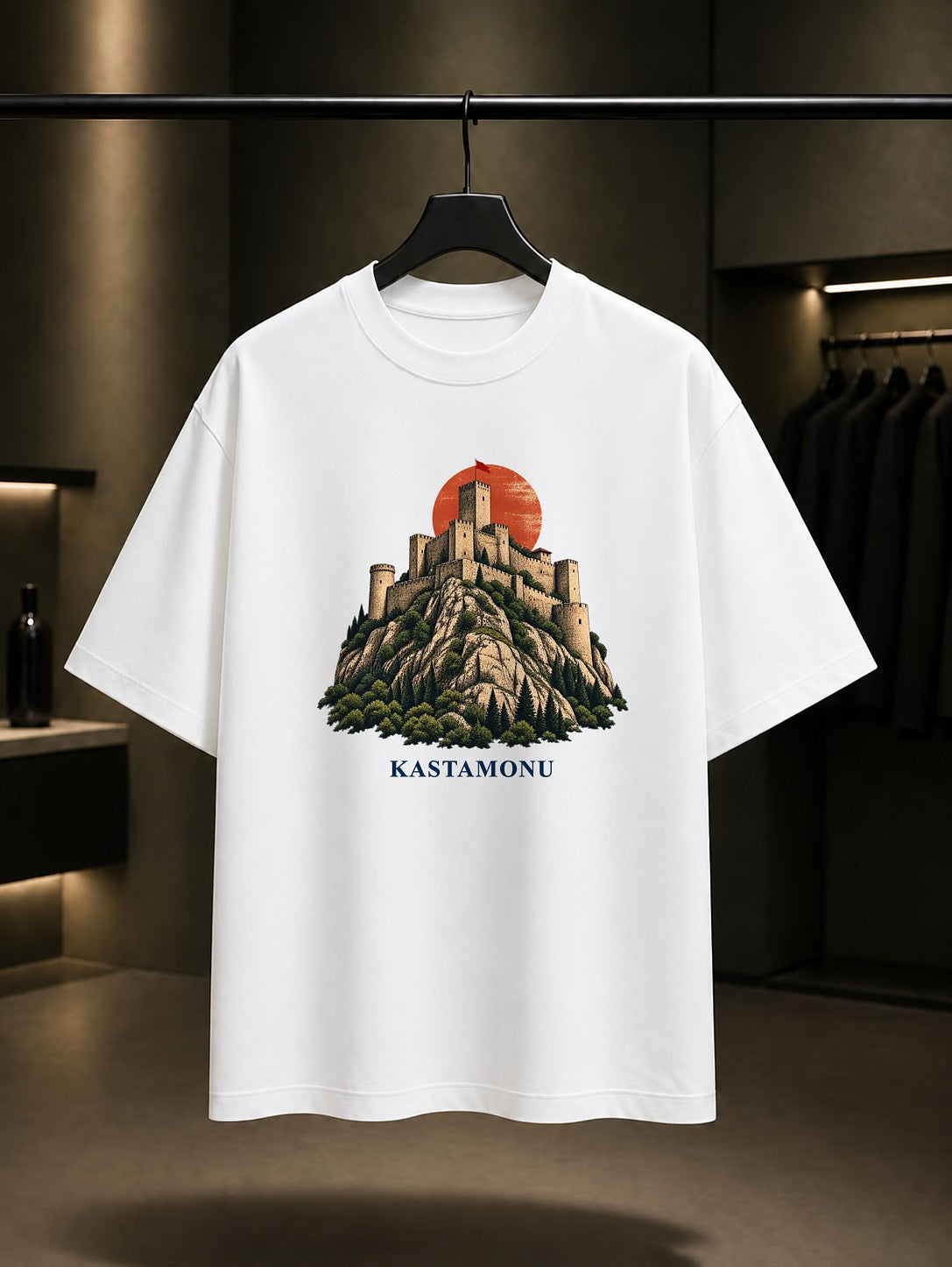 Kastamonu Kalesi baskılı beyaz t-shirt