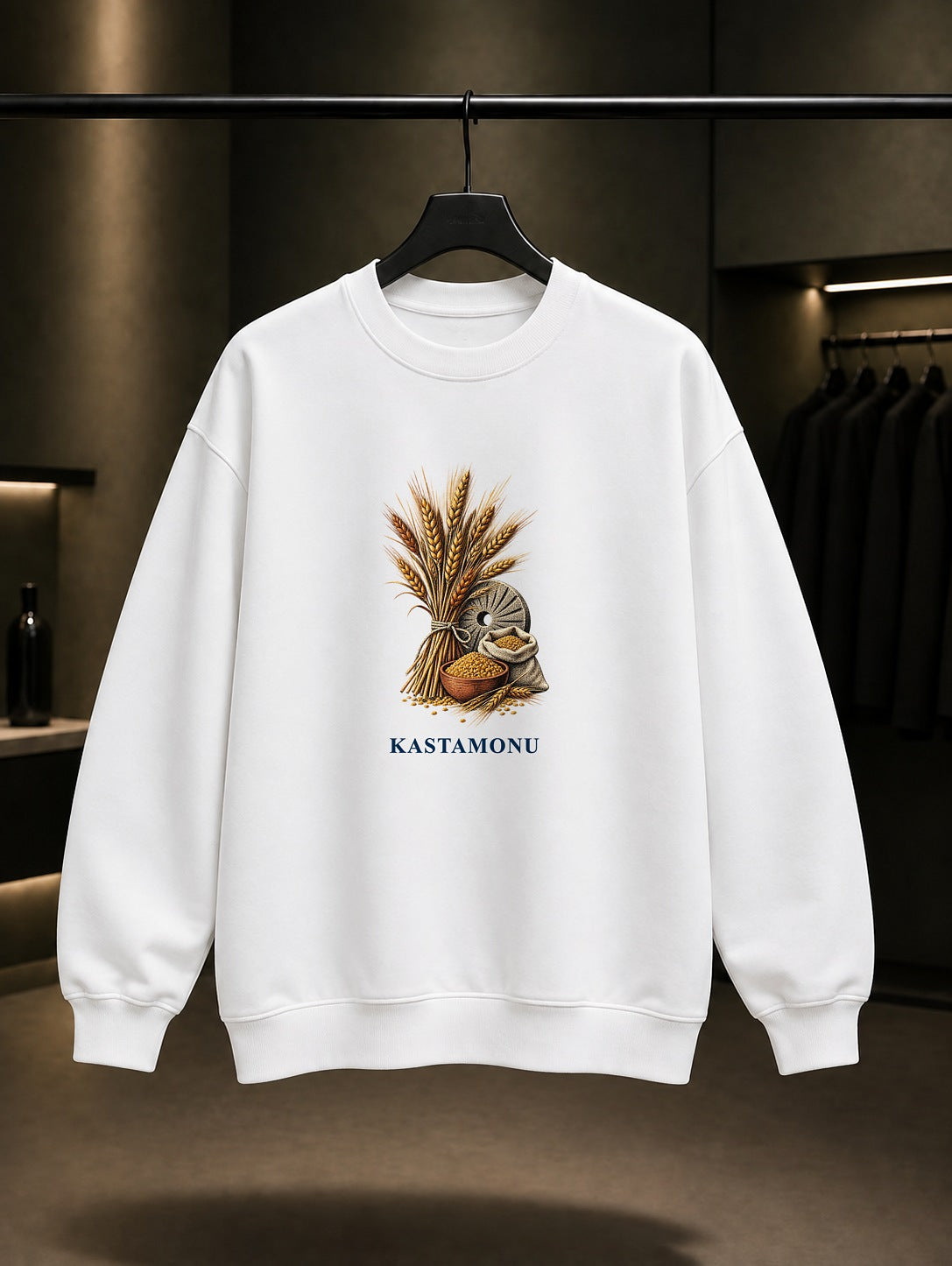 Kastamonu Siyez baskılı beyaz sweatshirt
