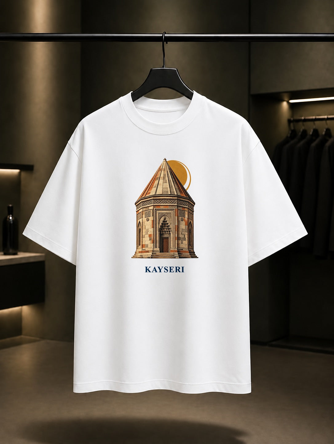 Kayseri Döner Kümbet baskılı beyaz t-shirt