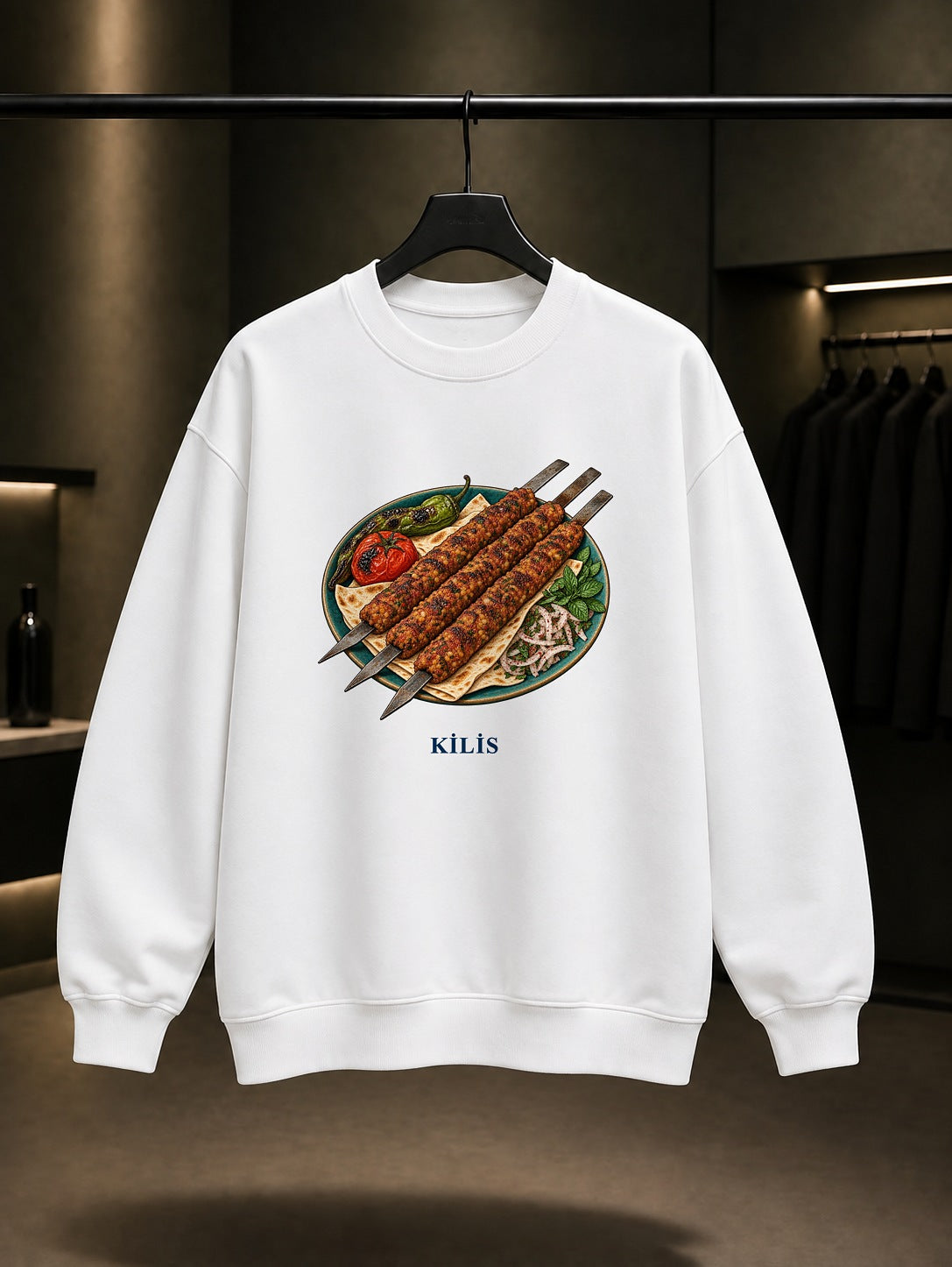 Kilis Oruk baskılı beyaz sweatshirt