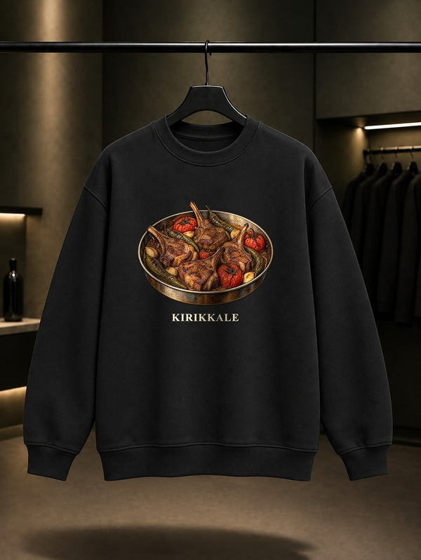 Kırıkkale Keskin Tava baskılı siyah sweatshirt