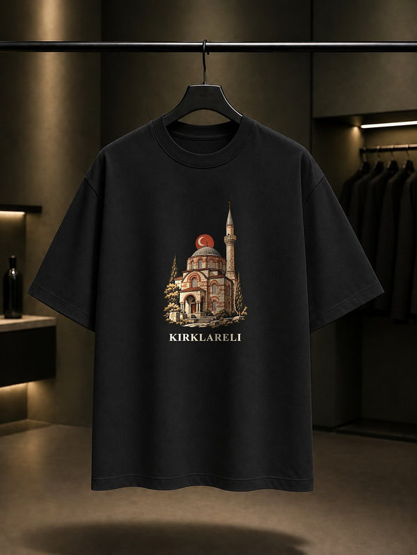 Kırklareli Vize Küçük Ayasofya baskılı siyah t-shirt