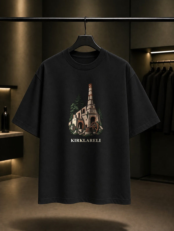 Kırklareli Fatih Demir Dökümhanesi baskılı siyah t-shirt