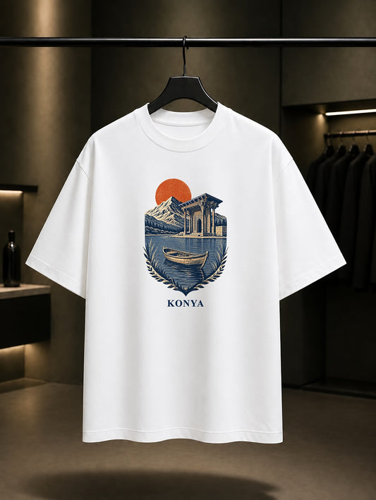 Konya Beysehir baskılı beyaz t-shirt