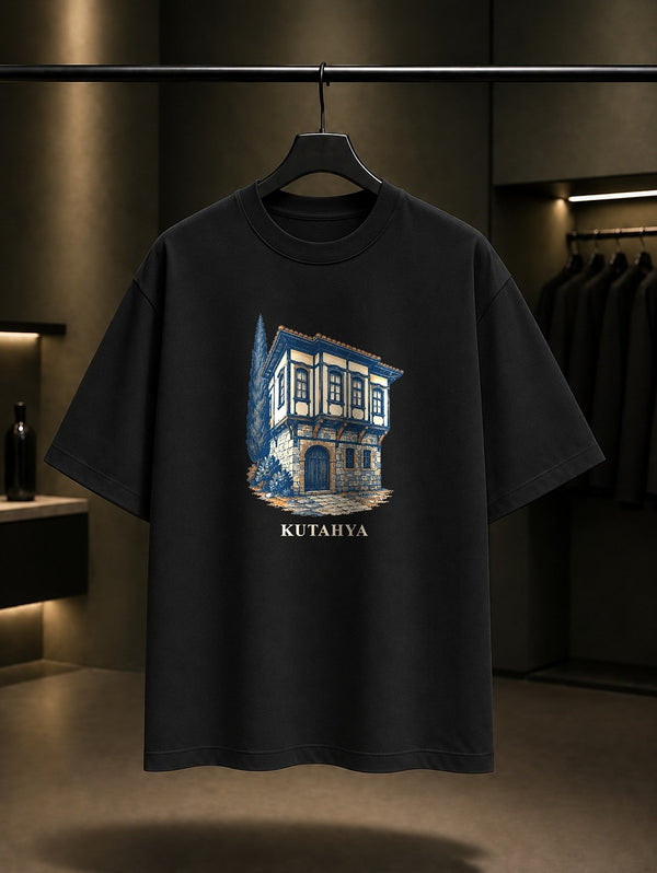 Kütahya Germiyan Sokağı baskılı siyah t-shirt