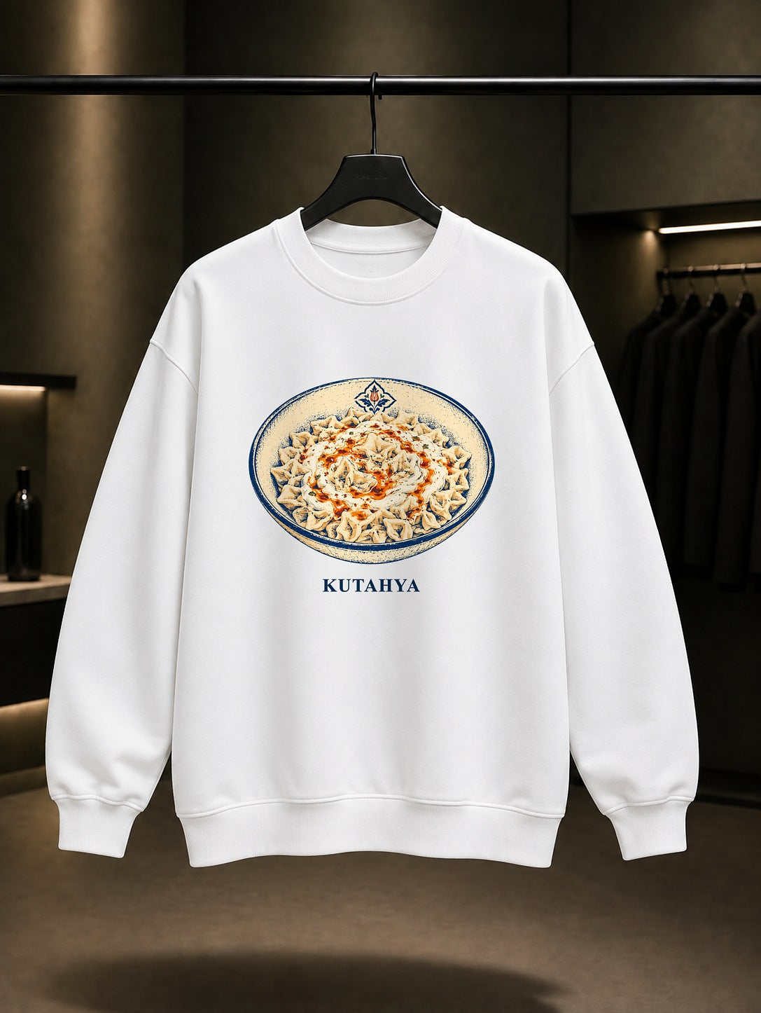 Kütahya Cımcık baskılı beyaz sweatshirt