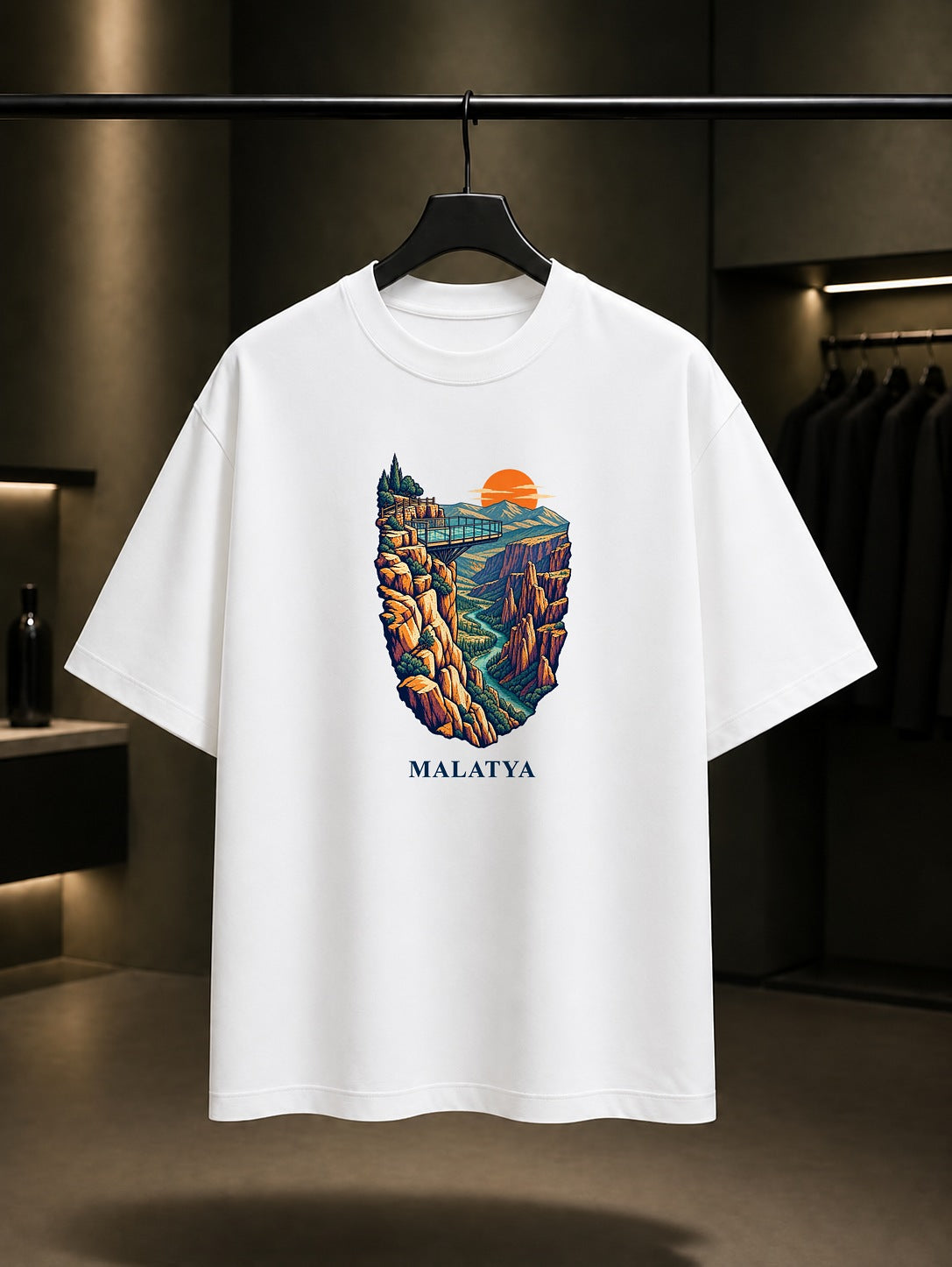 Malatya Levent Vadisi baskılı beyaz t-shirt