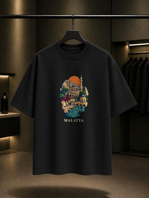 Malatya Somuncu Baba baskılı siyah t-shirt