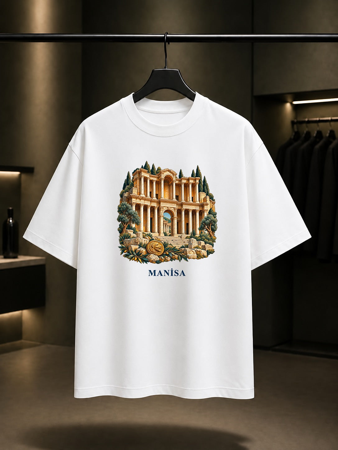 Manisa Sardes baskılı beyaz t-shirt