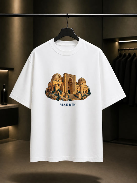 Mardin Zinciriye Medresesi baskılı beyaz t-shirt