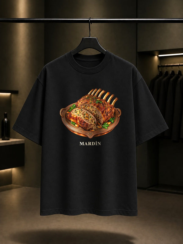 Mardin Kaburga Dolması baskılı siyah t-shirt