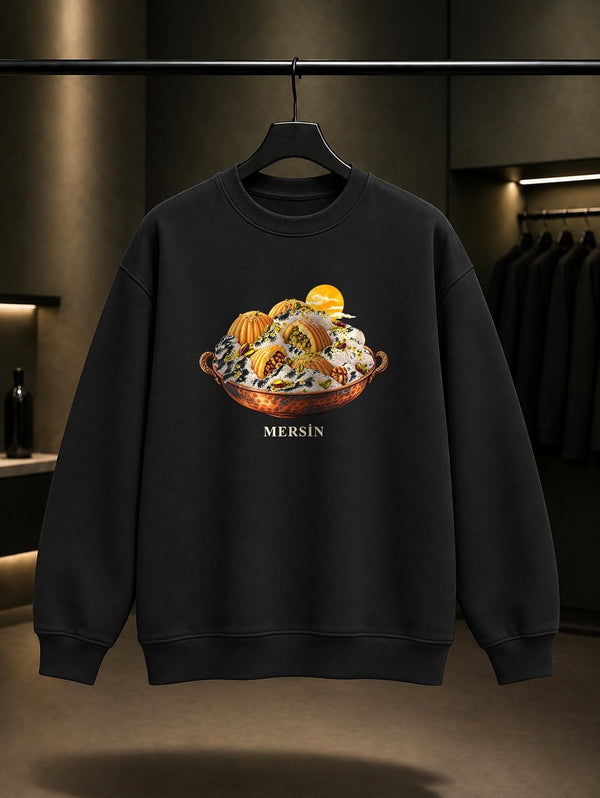 Mersin Kerebiç baskılı siyah sweatshirt