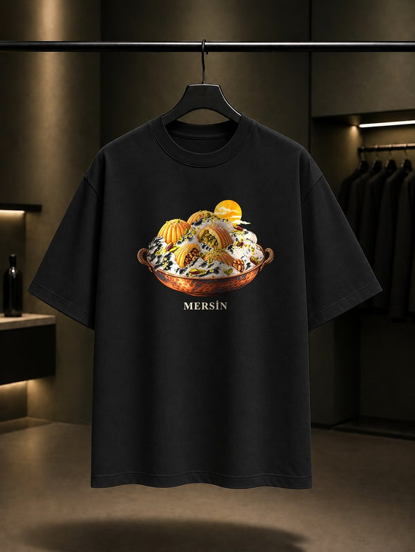Mersin Kerebiç baskılı siyah t-shirt