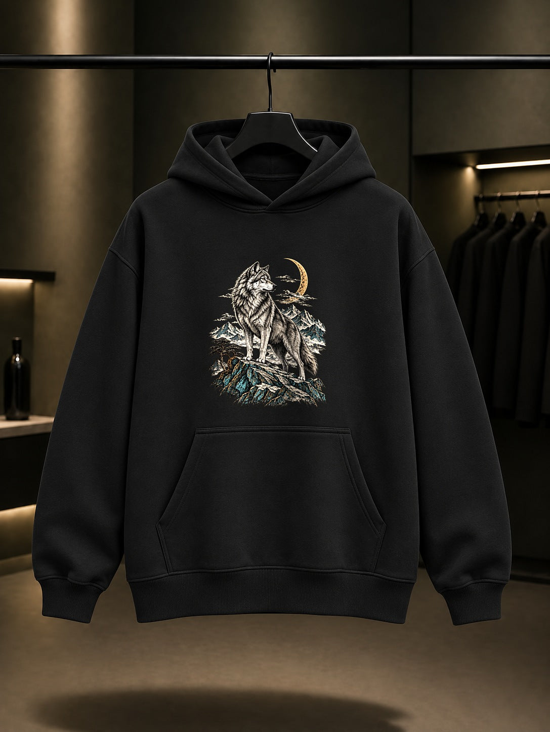 Bozkurt Baskılı Unisex %100 Pamuk Kapüşonlu Sweatshirt · Türk Mitolojisi