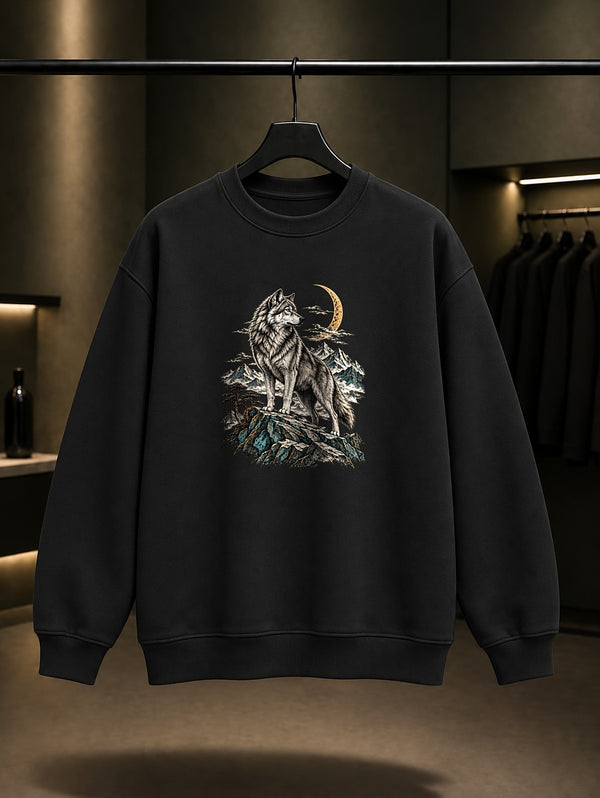 Bozkurt Baskılı Unisex %100 Pamuk Sweatshirt · Türk Mitolojisi