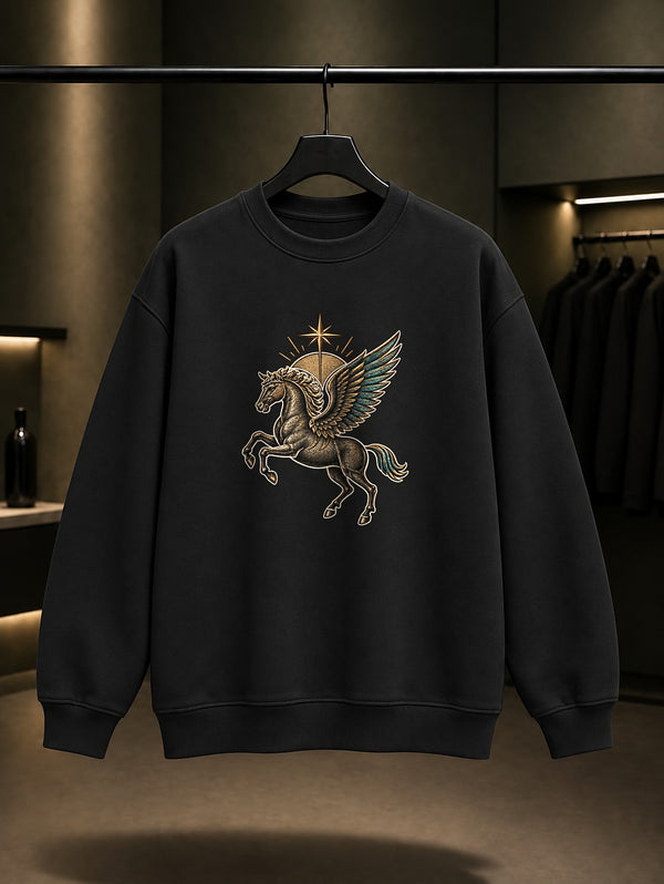 Mini Tulpar Baskılı Unisex %100 Pamuk Sweatshirt · Türk Mitolojisi
