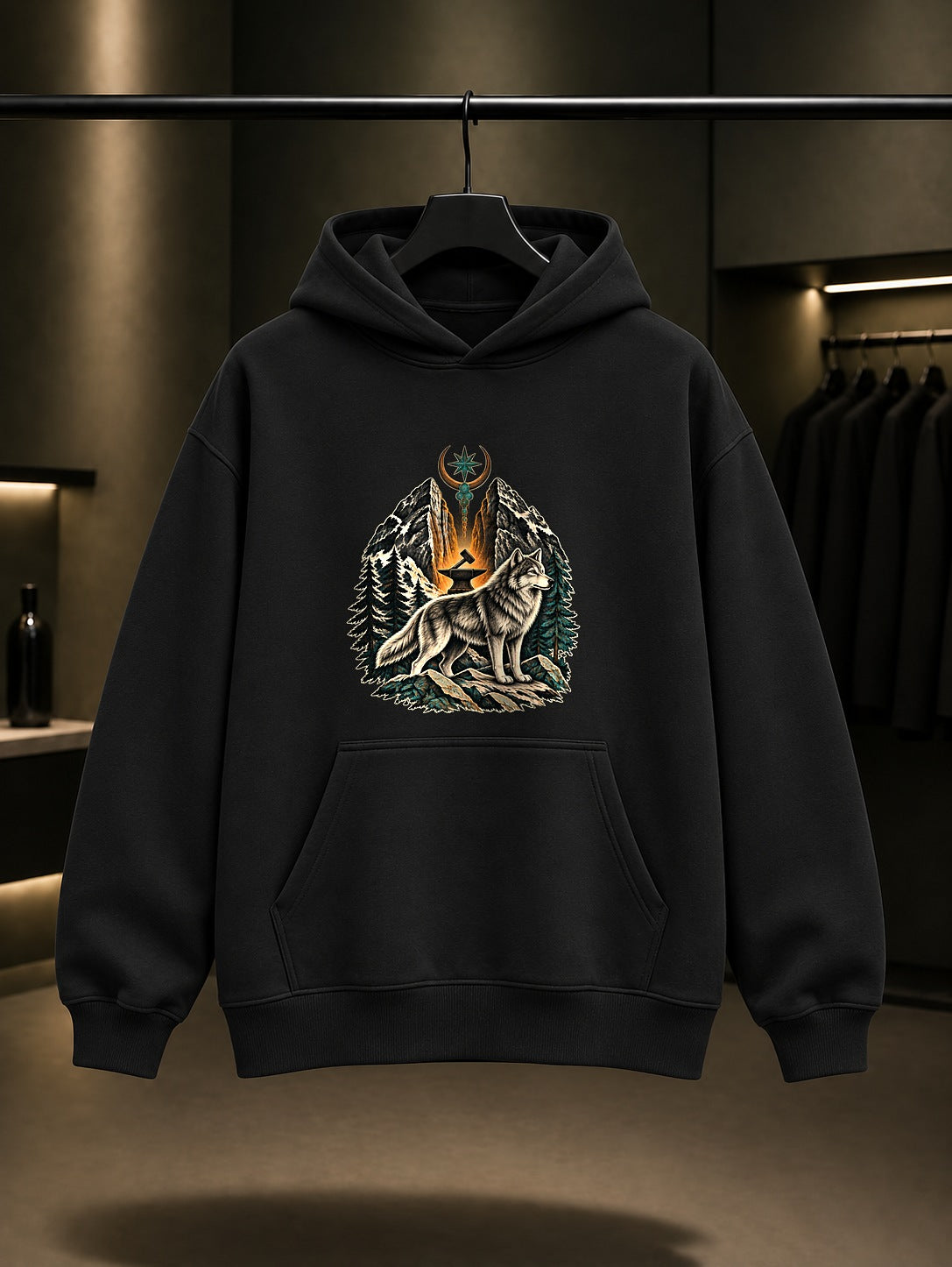 Ergenekon Demircisi Baskılı Unisex %100 Pamuk Kapüşonlu Sweatshirt · Türk Mitolojisi