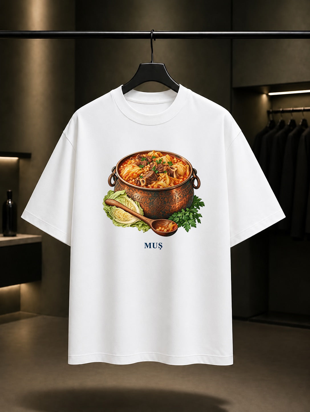 Muş Corti baskılı beyaz t-shirt