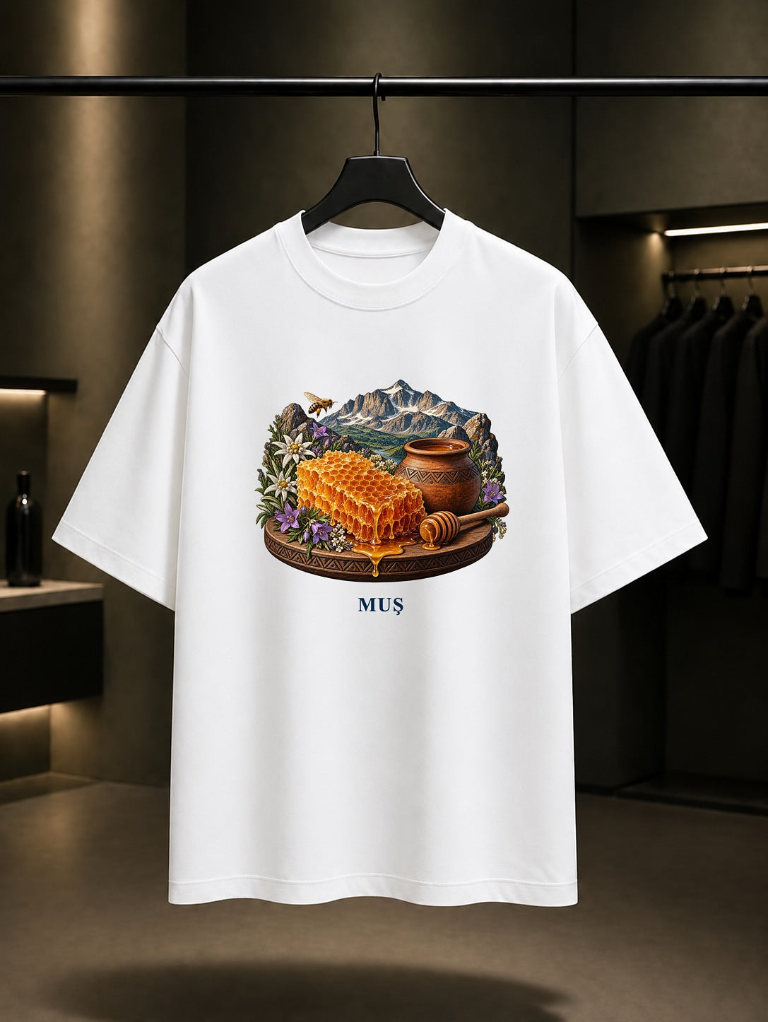 Muş Balı baskılı beyaz t-shirt