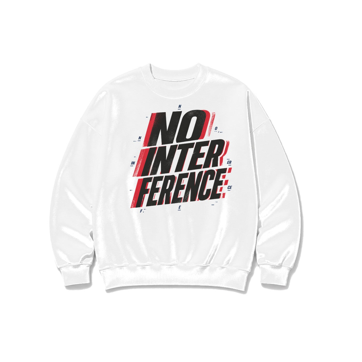 No Interference Yazılı baskılı beyaz sweatshirt